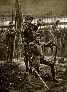 Enrico VII incoronato a Bosworth, illustrazione da 