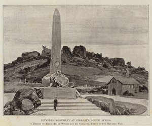 Monumento previsto a Zimbabye, Sudafrica, in memoria del maggiore Allan Wilson e dei suoi compagni, uccisi nella guerra di Matabili da Richard Caton Woodville junior