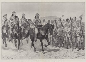 La ricezione di Lord Roberts da parte degli uomini della divisione di Lord Methuen al campo del fiume Modder