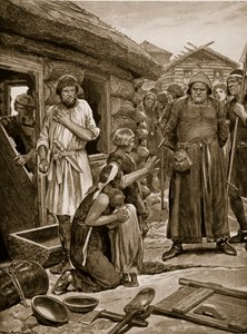 Soggetti sovraccaricati espulsi dalle loro case, illustrazione da 
