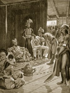 Sir James Brooke in Borneo, 1842, illustrazione da 