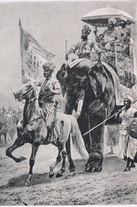 Suraj-ud-Daula a Plessey, 23 giugno 1757, illustrazione da British Battles on Land and Sea, 1915