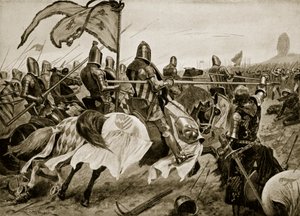 La battaglia di Crecy, 26 agosto 1346, illustrazione da 