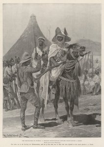 Le Ostilità in Nigeria, un Ufficiale della Spedizione Britannica che intervista un Capo