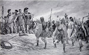 Vespasiano salvato da suo figlio Tito, illustrazione da 