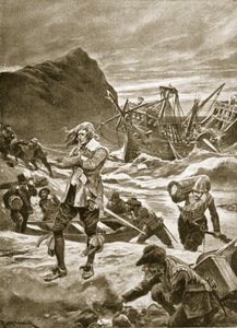 Naufragato alle Bermuda, 1609, illustrazione da 
