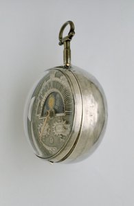 Vista laterale di un orologio a verge con doppia cassa, c.1685 da Richard Colston