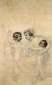 La contessa di Hopetoun con le sue figlie Jasmin e Lucy da Richard Cosway