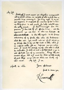 Lettera di Richard Cromwell, Lord Protettore, al generale George Monck, 18 aprile 1660 da Richard Cromwell