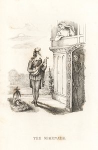 Lo scheletro della Morte e il menestrello, 1827 (incisione) da Richard Dagley