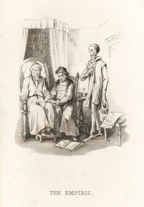 Lo scheletro della Morte e il ciarlatano, 1827 (incisione) da Richard Dagley