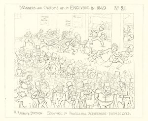 1849, Una Stazione Ferroviaria con i viaggiatori che si rinfrescano da Richard Doyle