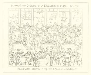 1849, Blackwall con il pubblico che cena con whitebait da Richard Doyle