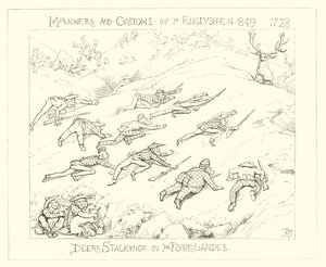 1849, Caccia al cervo nelle Highlands da Richard Doyle