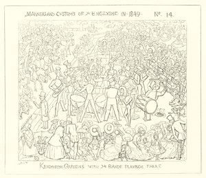 1849, Giardini di Kensington con la banda che suona da Richard Doyle