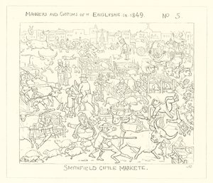 1849, Mercato del Bestiame di Smithfield da Richard Doyle