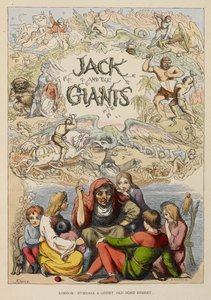 Pagina del titolo illustrata che mostra una persona anziana che racconta storie ai bambini. da Richard Doyle