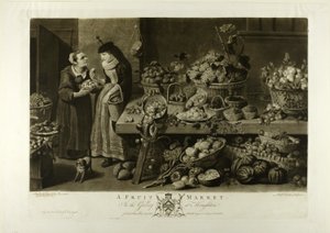 Un mercato della frutta, dalla Galleria Houghton da Richard Earlom
