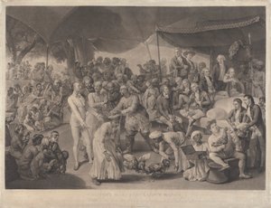 La lotta dei galli del colonnello Mordaunt a Lucknow da Richard Earlom