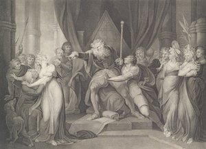 Re Lear che scaccia sua figlia Cordelia, Shakespeare, prima pubblicazione 1792, ripubblicato 1852