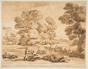 Paesaggio con pastore e pastorella, 1776 da Richard Earlom