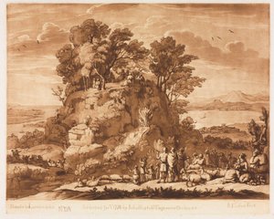 Liber Veritatis: No. 138, Vista del mare con Cristo che predica sul monte (l