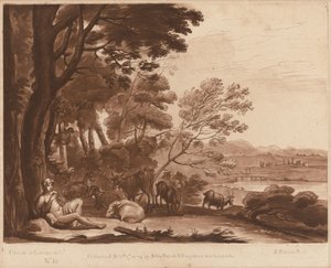 Paesaggio n. 15 da "Liber Veritatis" da Richard Earlom after Claude Lorrain