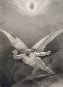 Satana salta oltre le mura del Paradiso, da un