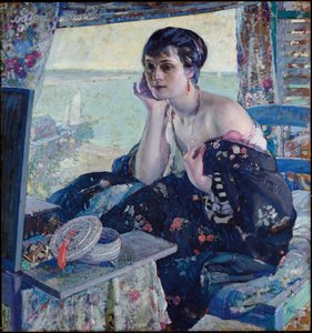 Donna vicino a una finestra da Richard Emil Miller