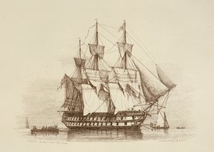 Canopo 80 cannoni Prima classe 2° rango, c.1849 da Richard Henry Nibbs