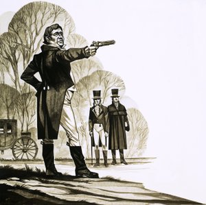 Un gentiluomo georgiano che duella con la pistola