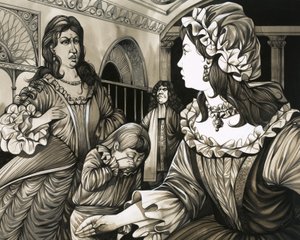 Carolina di Brandeburgo-Ansbach che picchiava uno dei suoi figli da Richard Hook
