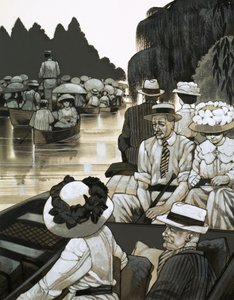 Le debuttanti "escono" al Royal Henley quando il fiume era pieno di punts