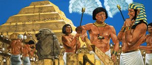 Imhotep, astronomo e architetto, con il faraone Zoser