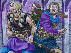 Sir Galahad, insieme a Percival e Bors