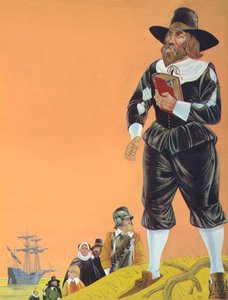 I Padri Pellegrini (litografia a colori)