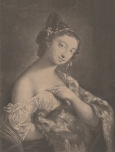 Inverno: una donna che tiene un mantello di pelliccia maculata, 1775 da Richard Houston