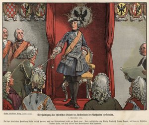 Federico il Grande riceve il tributo dai Silesiani nel municipio di Breslavia