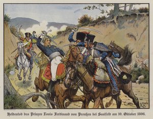 Morte eroica del principe Luigi Ferdinando di Prussia nella battaglia di Saalfeld da Richard Knotel