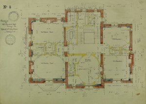 Residenza di William Borden, Chicago, Illinois, pianta del secondo piano da Richard Morris Hunt
