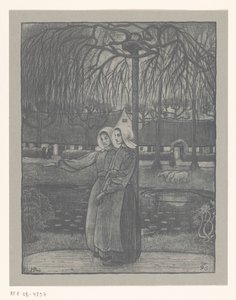 Ragazze di Huizer presso uno stagno