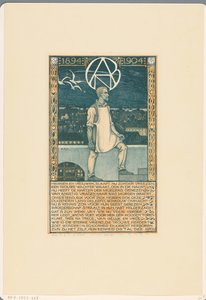 Stampa per il decimo anniversario del Sindacato Generale dei Lavoratori del Diamante dei Paesi Bassi nel 1904 da Richard Nicolaüs Roland Holst