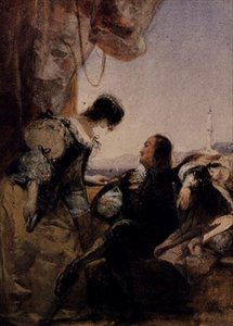 Un cavaliere e la sua dama su una terrazza, Genova