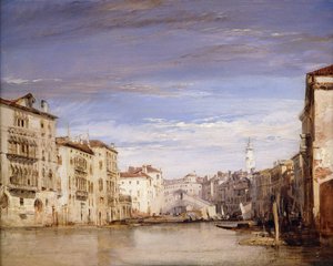Veduta del Canal Grande a Venezia, dal Palazzo Bernardo verso il Ponte di Rialto da Richard Parkes Bonington