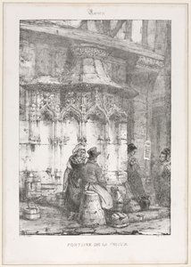 Resti e Frammenti Architettonici: Rouen - Fontaine de la Crosse, 1827 da Richard Parkes Bonington
