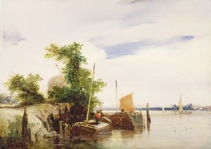 Chiatte su un fiume da Richard Parkes Bonington