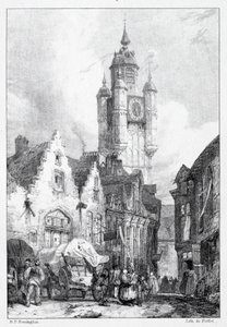 Bergues: La Torre del mercato da Richard Parkes Bonington