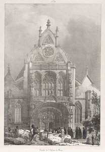Viaggi pittoreschi e romantici nella vecchia Francia, Franche-Comté: Facciata della Chiesa di Brou, 1825