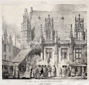 Rouen: Entrata della Sala dei Passi Perduti, Palazzo di Giustizia da Richard Parkes Bonington