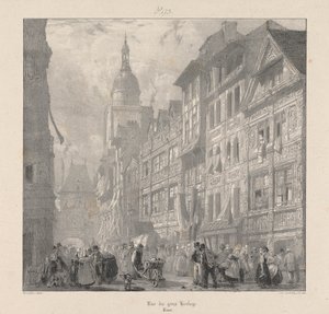 Rue du Gros Horloge da Richard Parkes Bonington